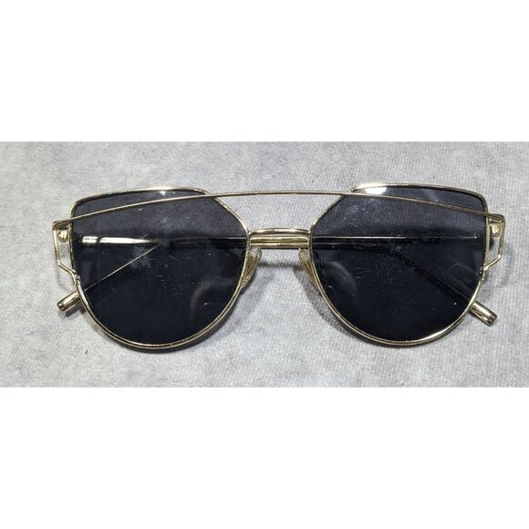 Sojos Abstract Aviator Gold Tone Rimmed Sunglasses - Picture 7 of 7